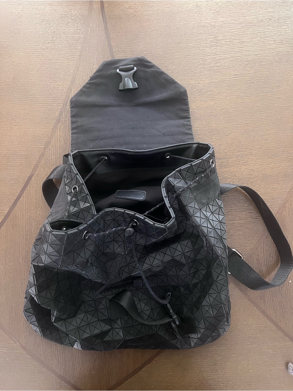 Geometric Textured Backpack - Black - Picture 2 of 5